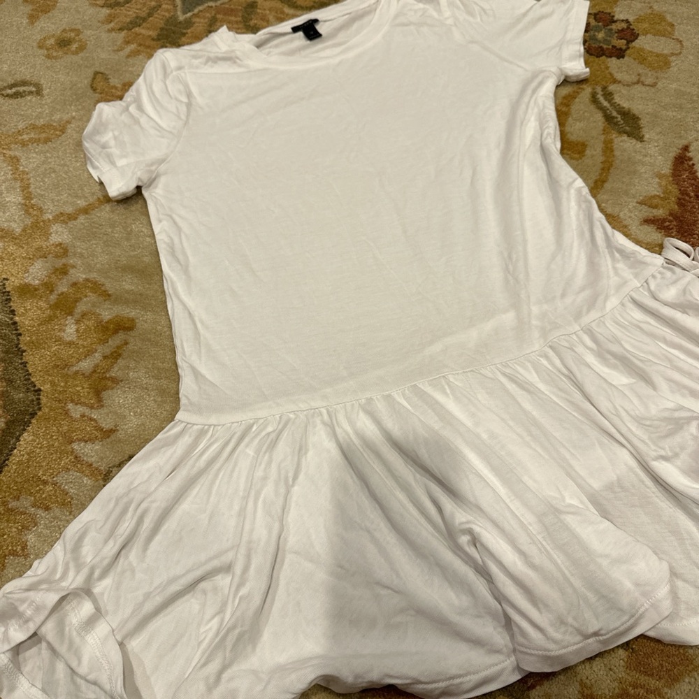 Jcrew ruffle peplum tee white